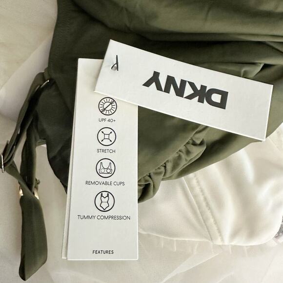 DKNY Cruise 2025 Starburst Ruched Scoopneck One-Piece Swimsuit XL - Picture 6 of 8